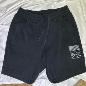 Grunt Style Dark Shorts with Patriotic Emblem